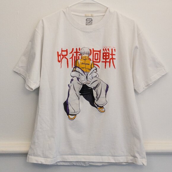 Other - Jujutsu Kaisen Anime Graphic Tee L White Cotton Streetwear Unisex Shirt